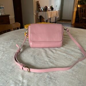 Portland Leather Goods, Medium Metro Crossbody in Vintage Pink